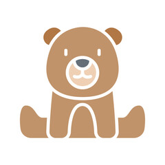 Fototapeta premium Bear icon in flat color style