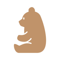 Bear icon in flat color style