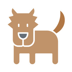Fox icon in flat color style