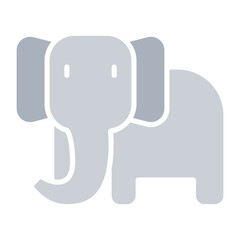 Elephant icon in flat color style