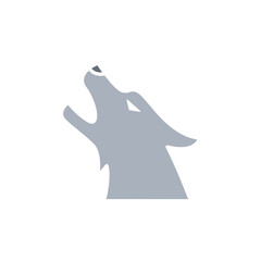 Wolf icon in flat color style