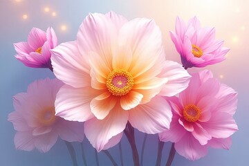 Delicate Pink Flowers in Soft Pastel Hues