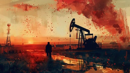 oil areas, drilling man 