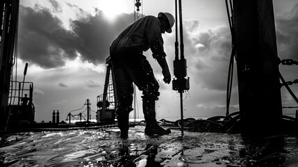 oil areas, drilling man 