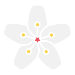 Cherry blossom, Sakura icon in flat color style