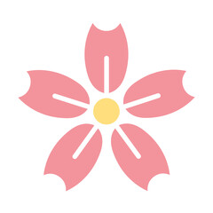 Cherry blossom, Sakura icon in flat color style
