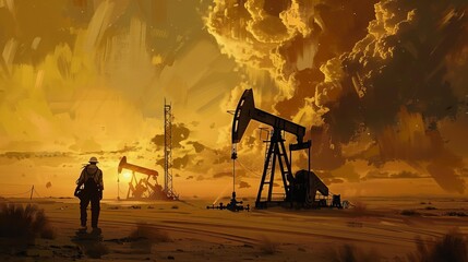 oil areas, drilling man 