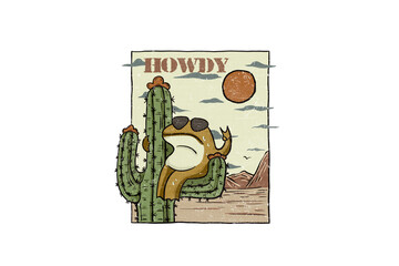 Howdy,kawaii frog Sublimation T shirt Design 
