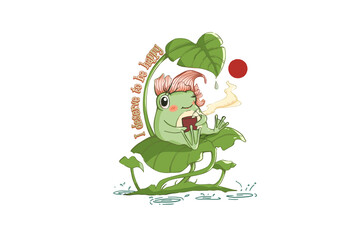 I deserve to be happy, kawaii frog Sublimation T shirt Design 
