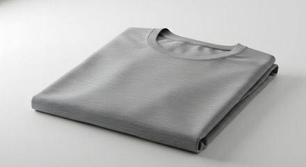Pile folded gray tshirt white backdrop simple clean product photography background
