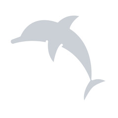 Dolphin icon in flat color style