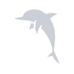 Dolphin icon in flat color style