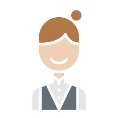 Signer icon in flat color style