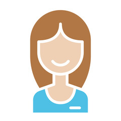 Receptionist icon in flat color style