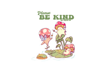 Please be kind to others, kawaii frog Sublimation T shirt Design 