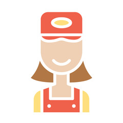 Seller icon in flat color style