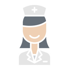 Nurse icon in flat color style
