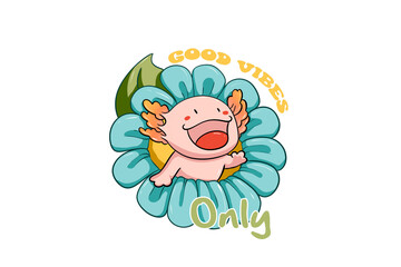 Good vibes Only, kawaii frog Sublimation T shirt Design 