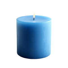 A lit blue candle serene and calming light ambiance