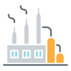 Refinery icon in flat color style