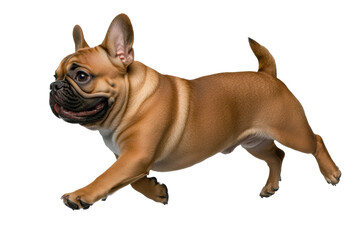Fototapeta premium Playful French bulldog in motion, cut out