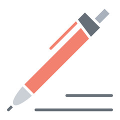 Writing icon in flat color style