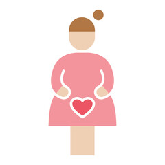 Pregnancy icon in flat color style