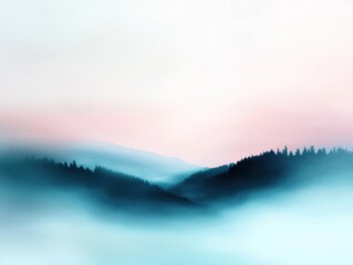 Fototapeta premium misty mountain landscape with soft light