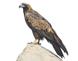 Obraz premium Portrait of a majestic eagle perched on a rock, cut out