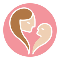 Mother icon in flat color style