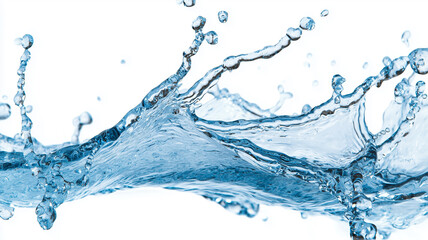 Fototapeta premium Twisted Water Splash Isolated on White Background 