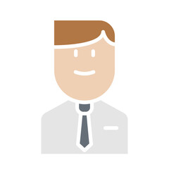 Student icon in flat color style