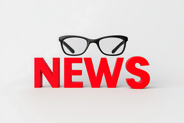 The word 'NEWS' in big red block letters with a pair of glasses on top. Information is key to understanding what is happening around the world.