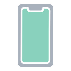 Smartphone icon in flat color style