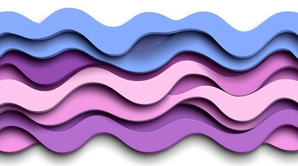 Abstract layered wavy background in pastel colors
