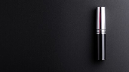 Black lipstick tube on dark background