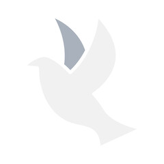 Dove icon in flat color style