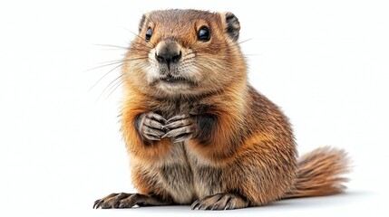 Fototapeta premium Beaver on White Background 