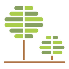 Tree, plant, forest, park icon in flat color style