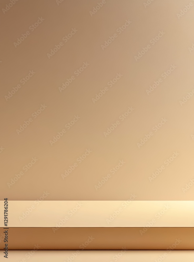 Poster simple beige wall with a smooth surface and a subtle gradient creating a calming atmosphere for any 