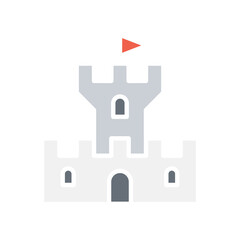 Castle & Palace icon in flat color style