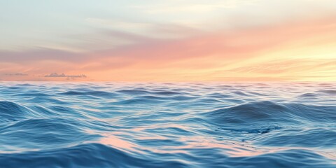 Obraz premium A tranquil ocean scene with gentle waves and a pastel horizon