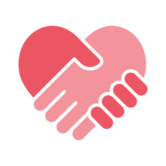 friendship icon in flat color style