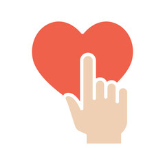 Online donation icon in flat color style