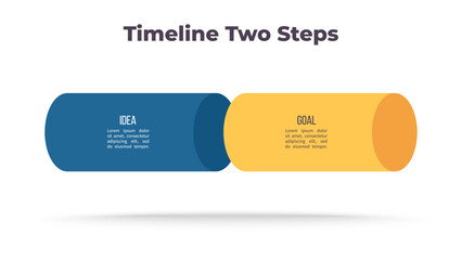 Business infographic template. Process chart with two options, steps. Vector chart.
