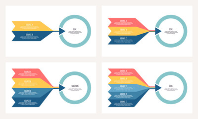 Business infographic template. Goal chart with options, steps. Vector chart.
