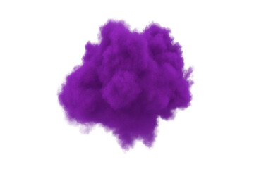Fototapeta premium Purple smoke cloud on transparent background, cut out