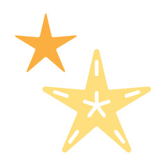 Starfish icon in flat color style