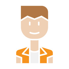 Tourist icon in flat color style