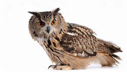 Fototapeta premium owl in full growth isolated on a white background